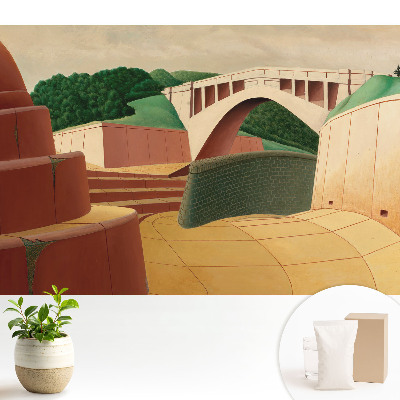 Tapeta Most a architektúra so zelenými prvkami