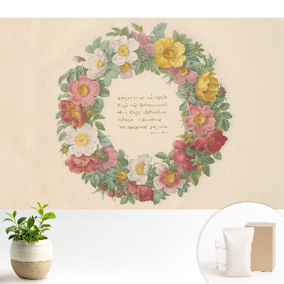 Luxusná tapeta s klasickým kvetinovým vencom