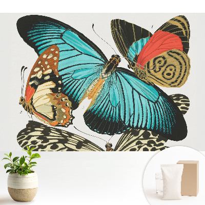 Tapeta do obývačky Farebné motýle v klasickom štýle