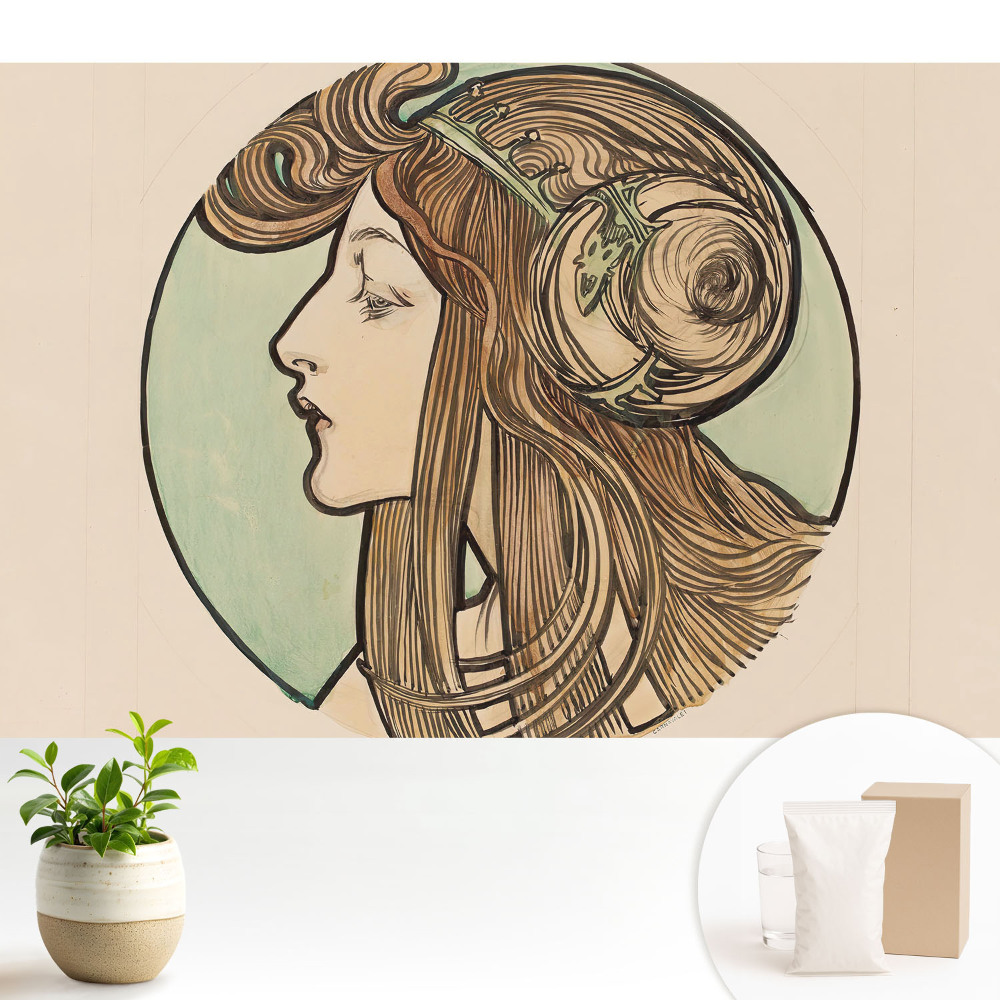 Tapeta do obývačky Elegantná secesná žena z profilu