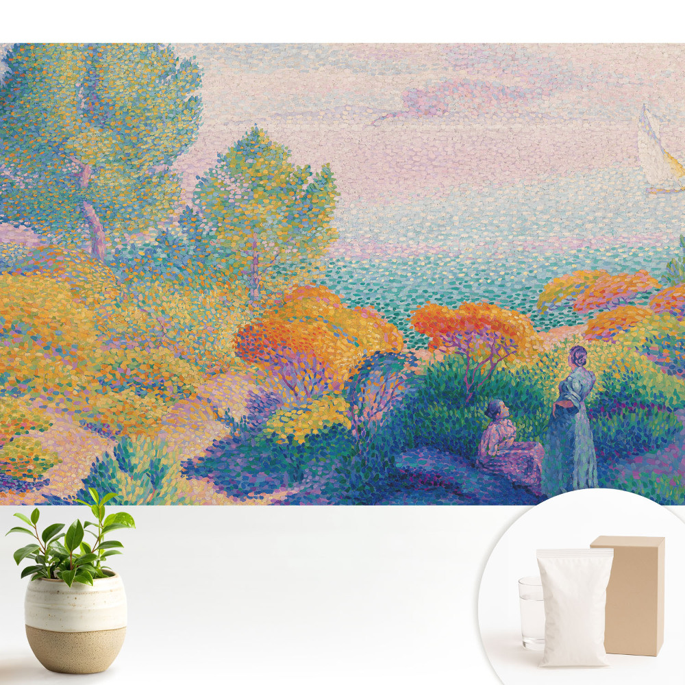 Tapeta do obývačky Impresionistická prímorská scenéria v bledých farbách