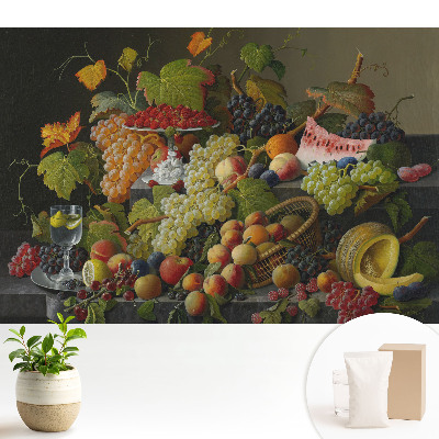Tapeta na stenu so zátiším s ovocím v elegantnom štýle pre harmonický interiér
