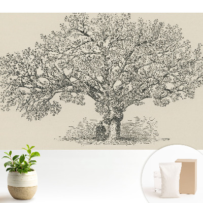 Luxusná tapeta so štýlizovaným stromom v prírodnom motíve klasickej harmónie