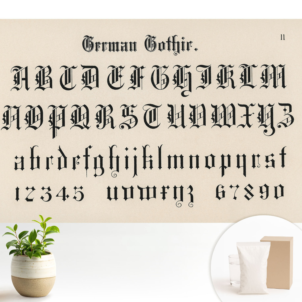 Tapeta Gotická abeceda elegantná a dekoratívna
