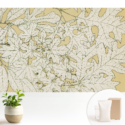 Tapeta s botanickou kresbou listov stromov