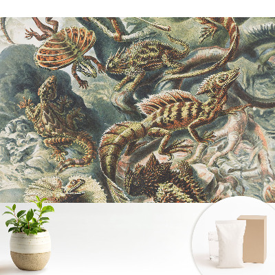 Tapeta s motívom rozprávkovej jašterice v prírodnom vzore