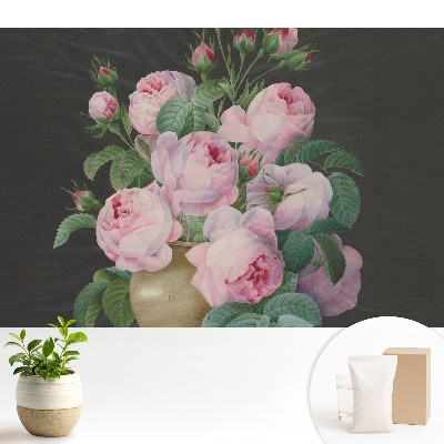 Tapeta na stenu Ružové ruže v sivej váze