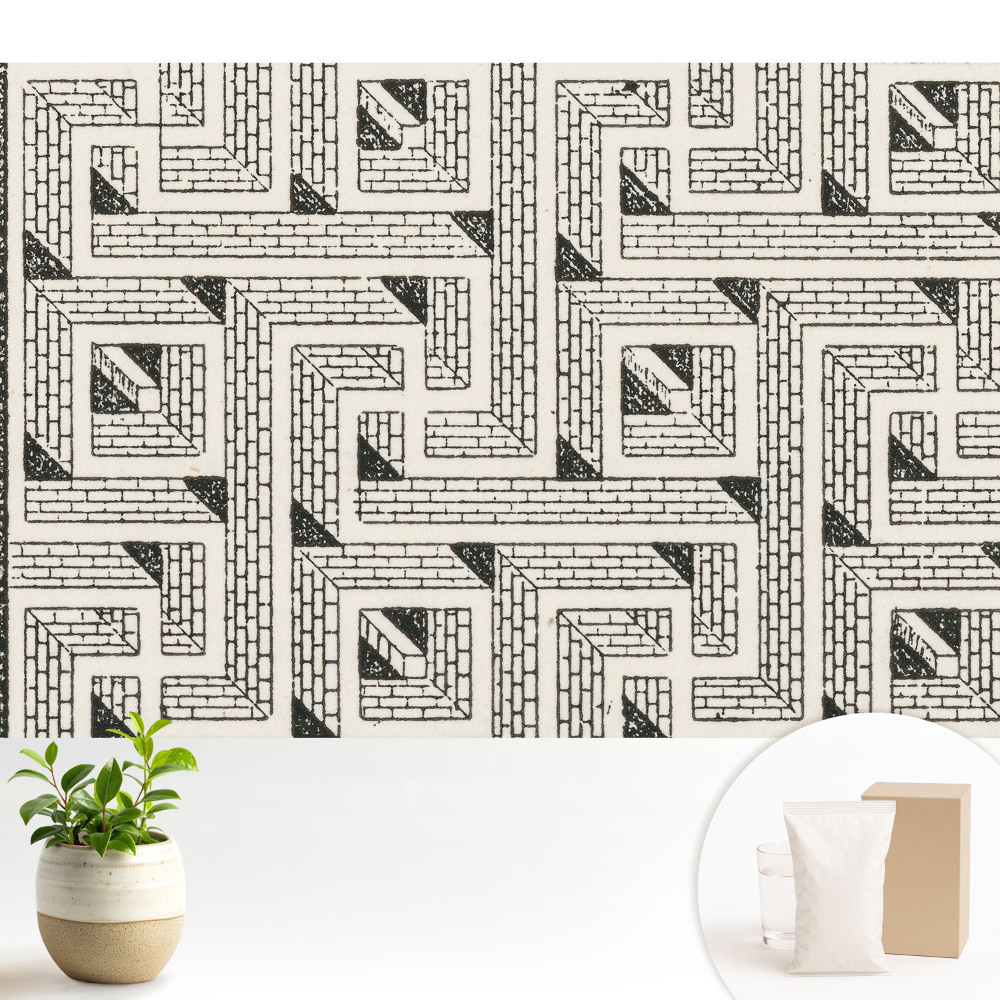 Tapeta do obývačky Geometrické zloženie tehál v bludisku