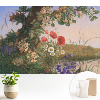 Tapeta Farebná kvetinová krajina, idylická atmosféra