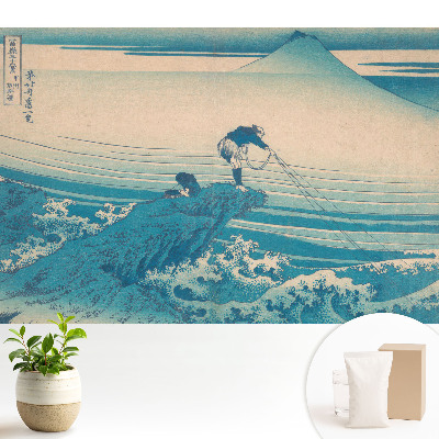 Tapeta na stenu s motívom rybárov a hory v pozadí