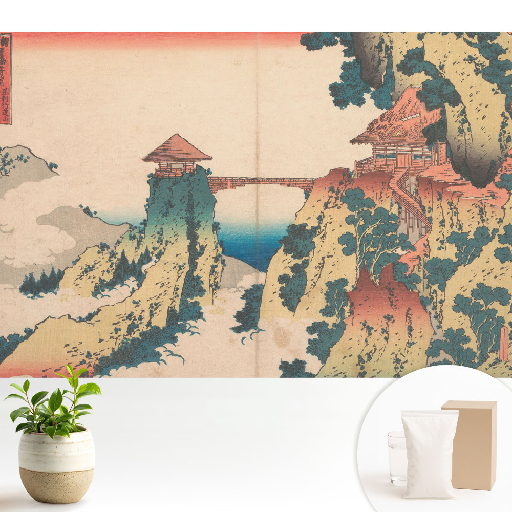 Tapeta s motívom orientálneho mosta cez útes