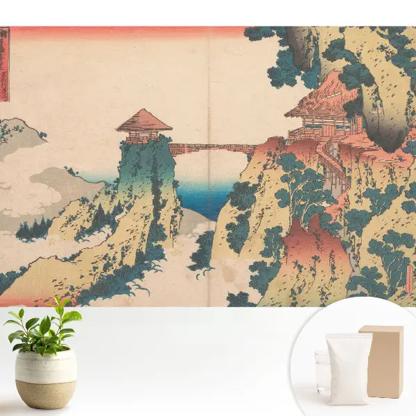 Tapeta s motívom orientálneho mosta cez útes
