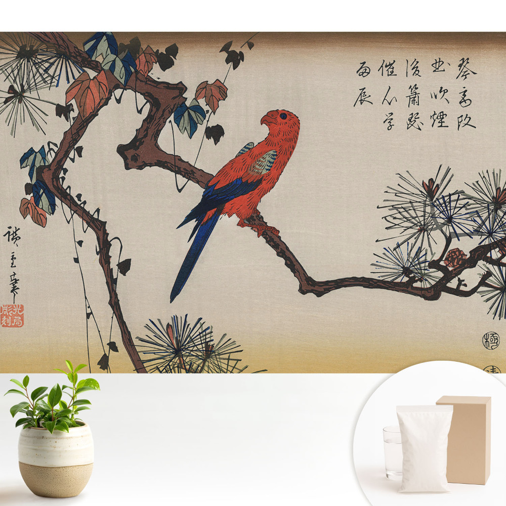 Tapeta do obývačky Farebný vták na konári stromu