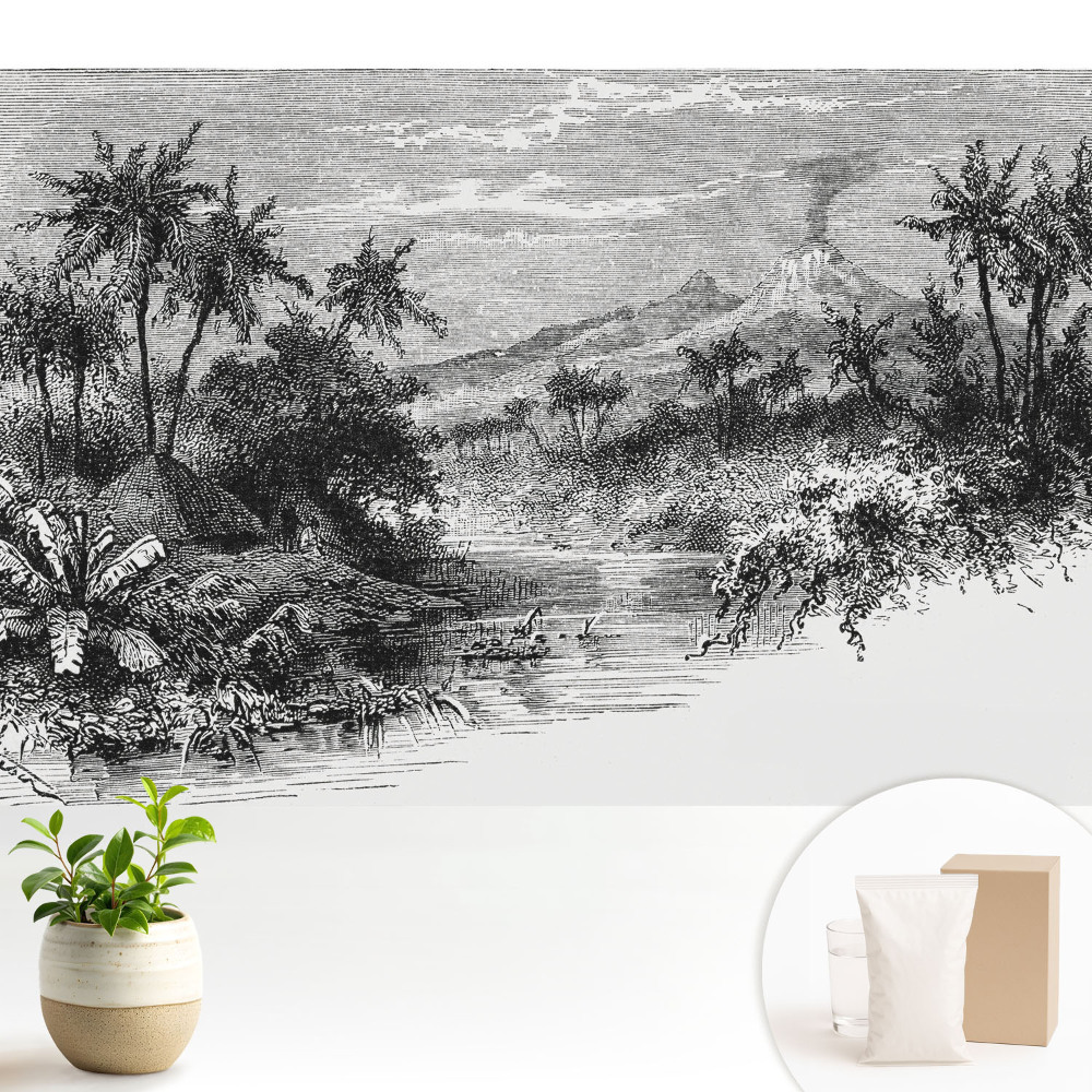 Tapeta na stenu Tropické rytie so sopkou