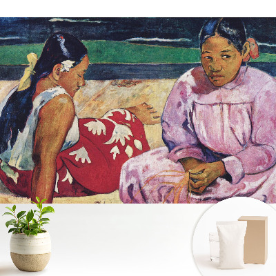 Tapeta s exotickými motívmi v teplých farbách do obývačky alebo spálne