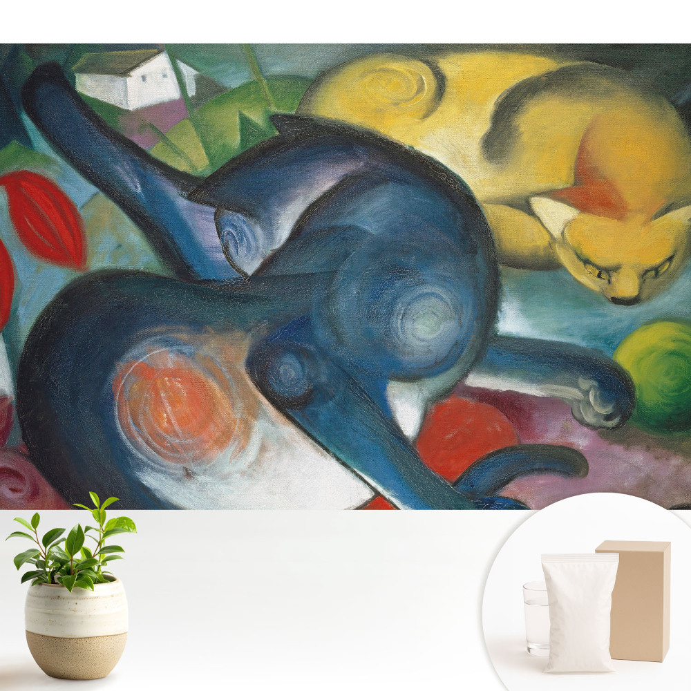 Tapeta do obývačky Farebné abstraktné mačky v krajine