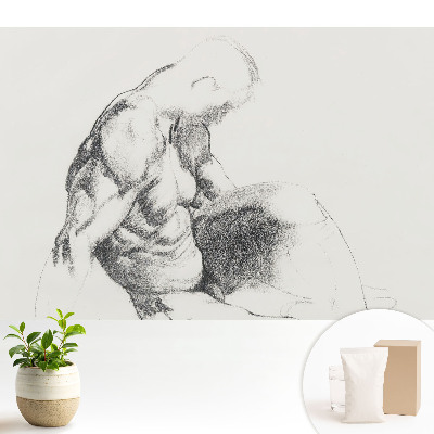 Luxusná tapeta s jemným klasickým náčrtom svalnatého muža