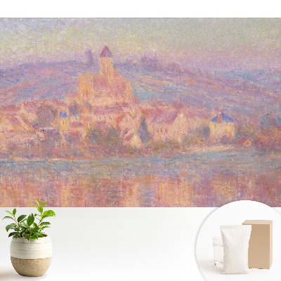 Tapeta do obývačky Pastelové mesto v kopcoch