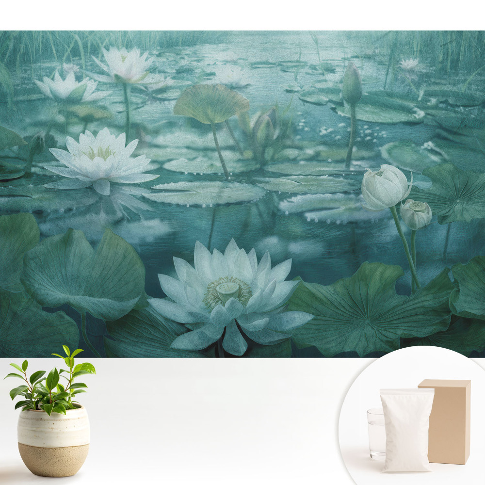 Tapeta na stenu Magické jazierko s ľaliami