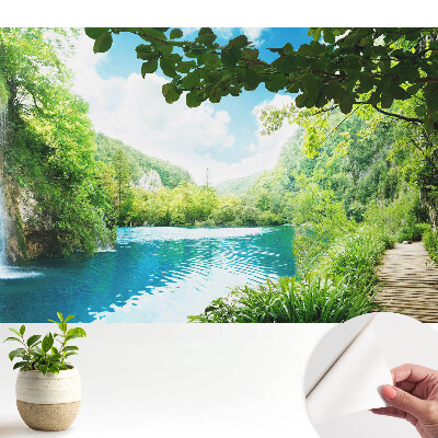 Tapety na stenu samolepiace Lesy, vodopády, jazero