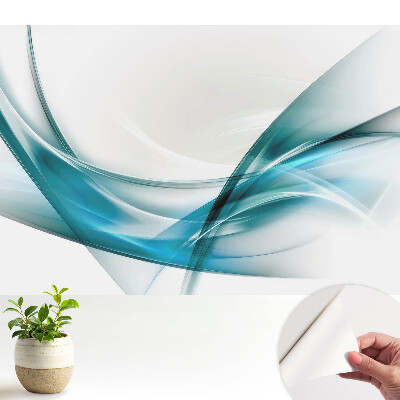 Tapety na stenu samolepiace Abstraktné čiary a vlny modrého odtieňa