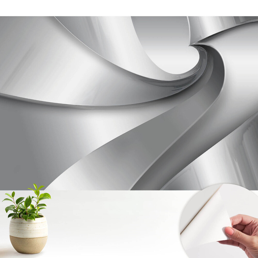 Tapeta Moderné, dynamické špirály v odtieňoch sivej