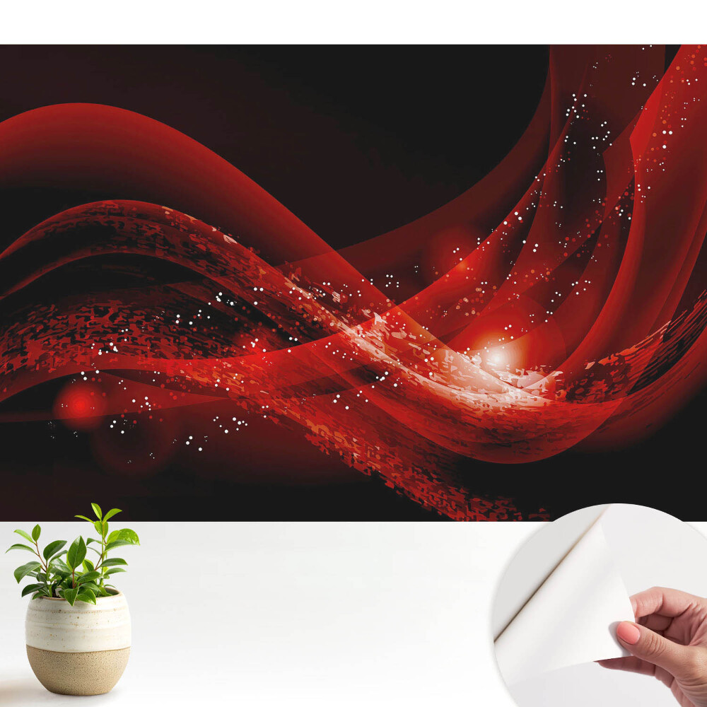 Tapety na stenu samolepiace Abstraktné červené vlny a iskry