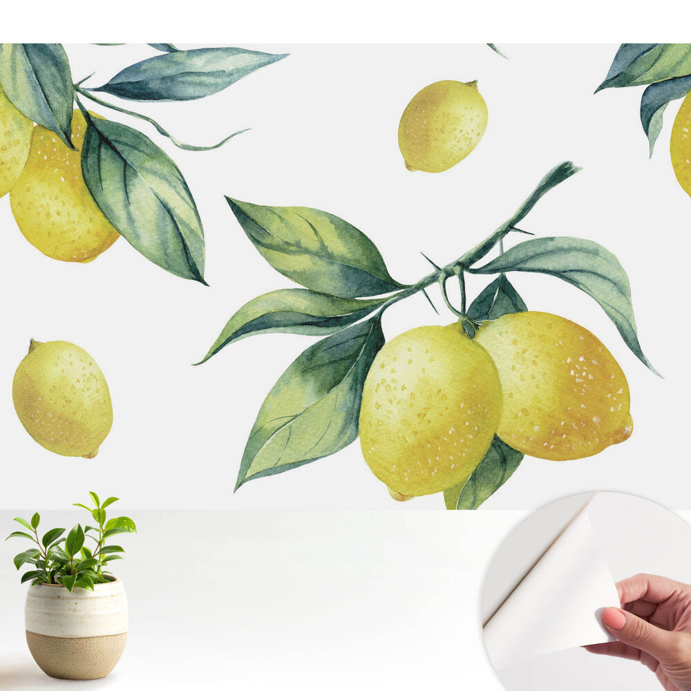 Tapeta Citrónový vzor šťavnatá zelená