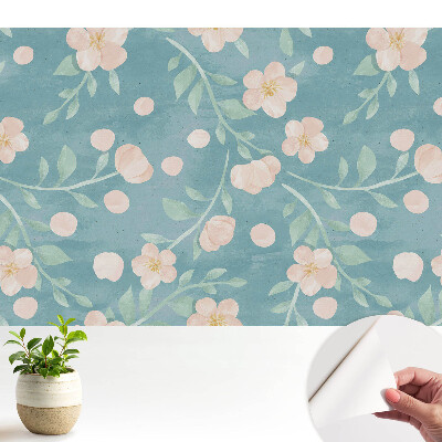 Tapety na stenu samolepiace Pastelové kvety a listy