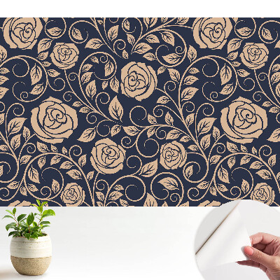 Tapeta do obývačky Klasické ruže na tmavomodrej farbe