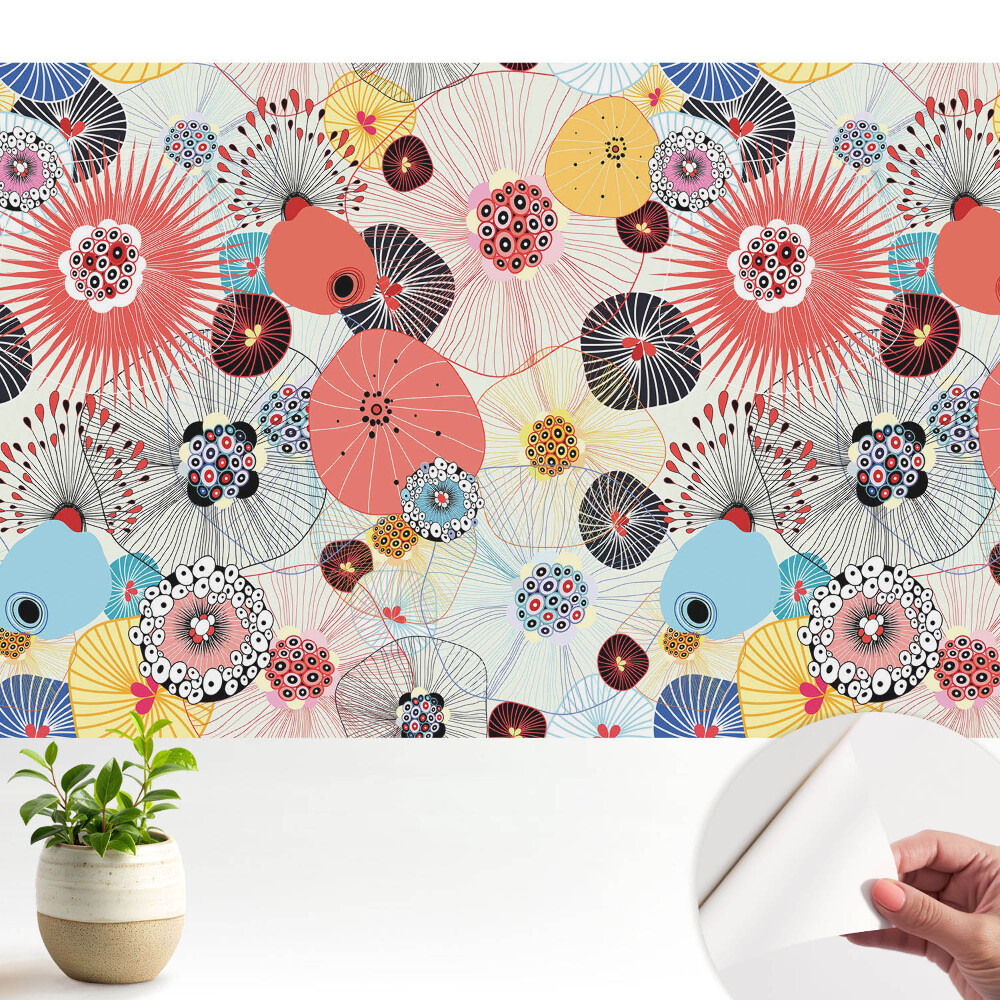 Tapeta do obývačky Energia farieb kvetinového vzoru
