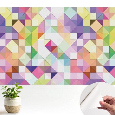 Tapeta s geometrickou mozaikou v živých farbách