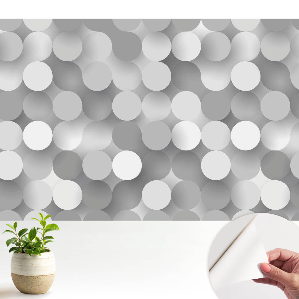Tapeta do obývačky Moderné sivé kruhy v harmonickej kompozícii