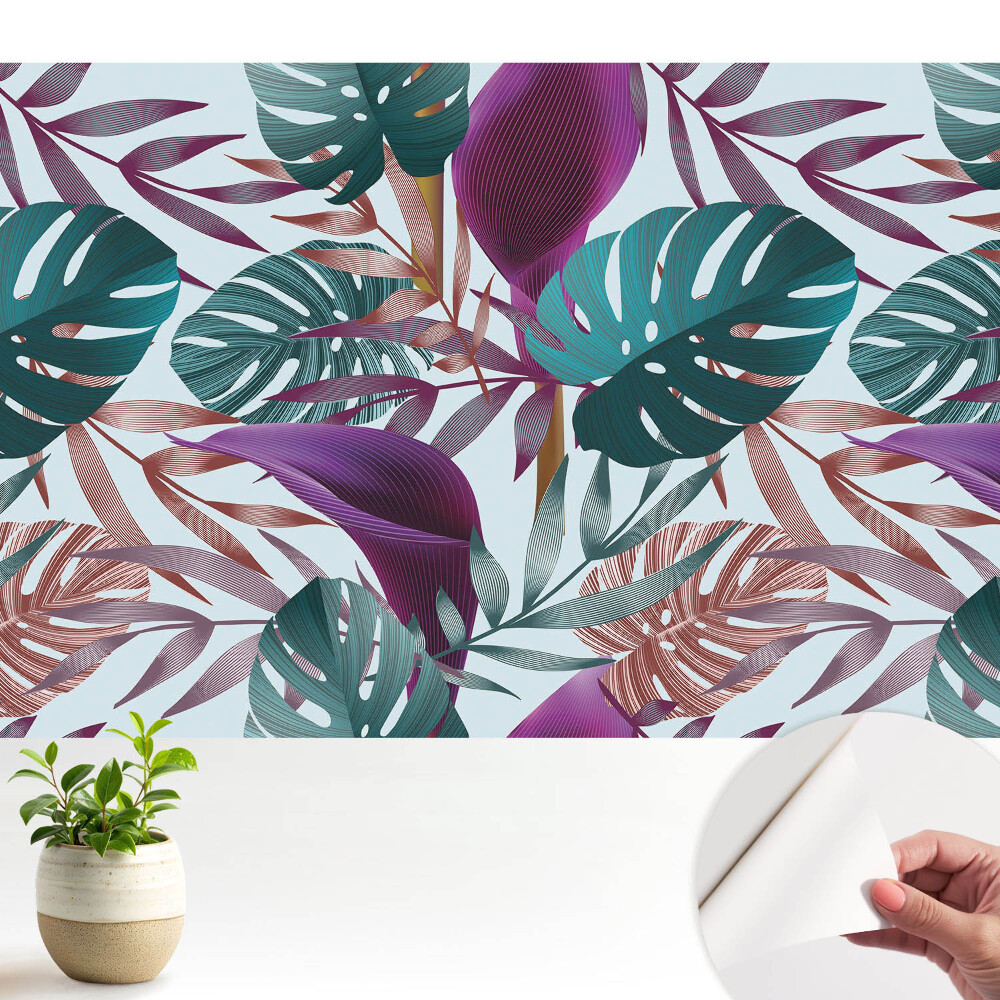 Luxusná tapeta Chaos farebných tropických listov