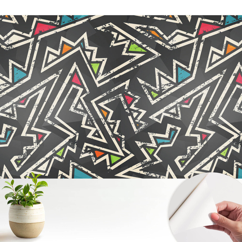 Tapety na stenu samolepiace Cikcakové vzory plné farieb