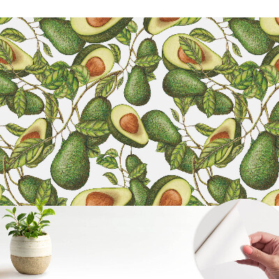Tapeta do obývačky Avokádo a zelené listy v prírode