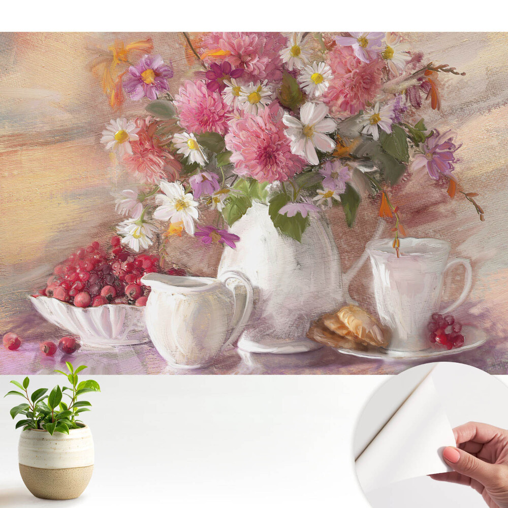 Tapeta Kytica kvetov so starostlivo naaranžovanými doplnkami