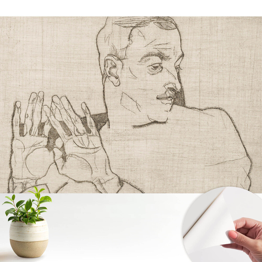 Tapeta Minimalistický náčrt postavy a gesta