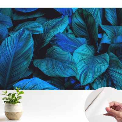 Luxusná tapeta Modré listy, hĺbka prírody