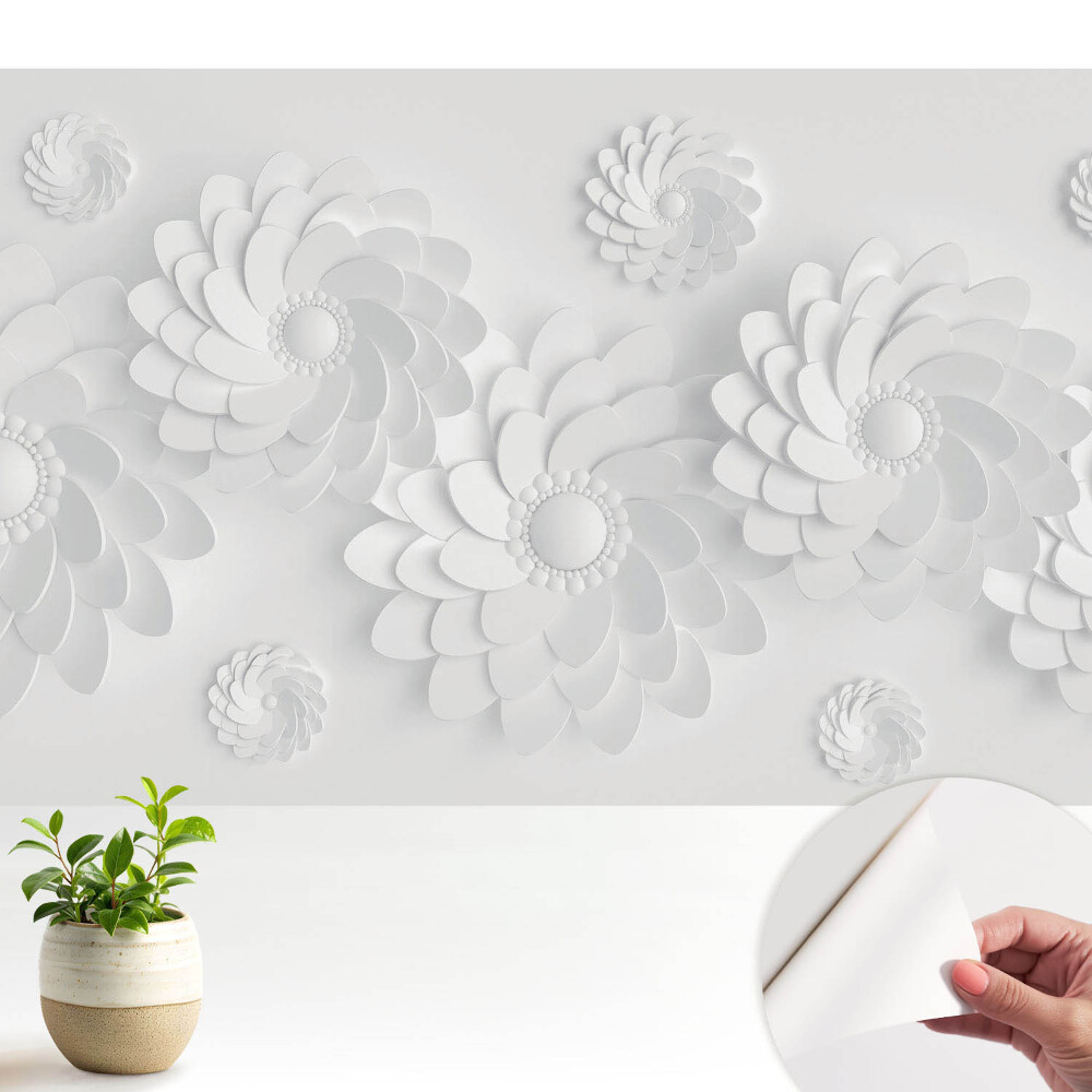 Tapeta do obývačky Kvetinové špirály v modernom štýle