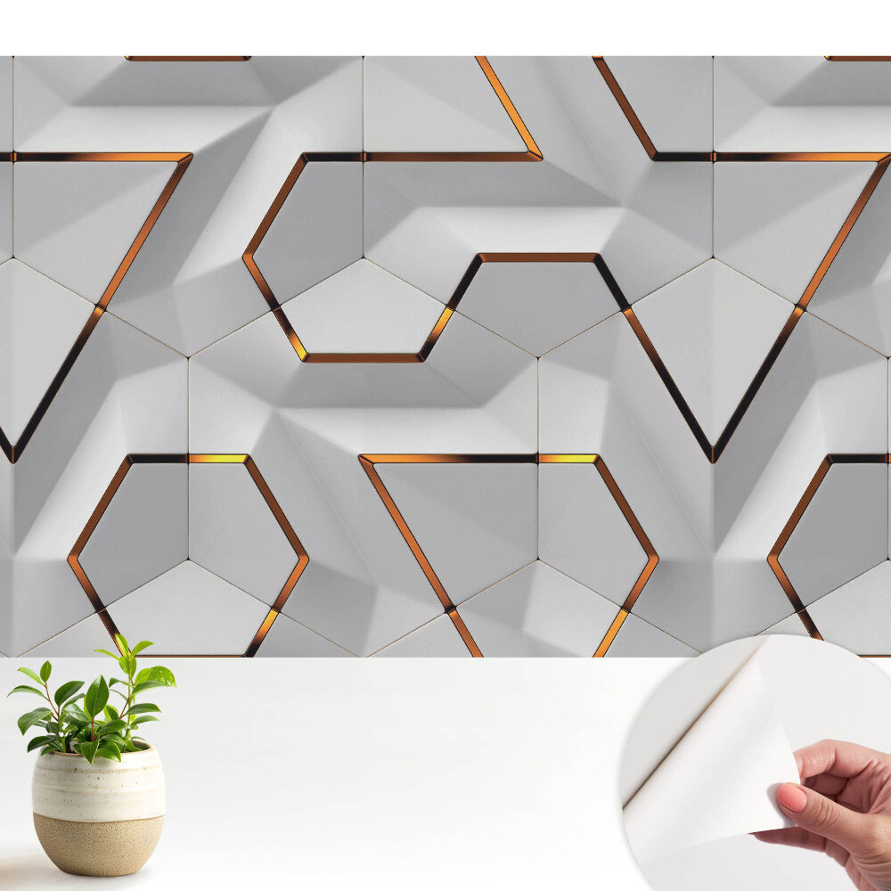 Tapeta do obývačky s moderným geometrickým priestorovým vzorom