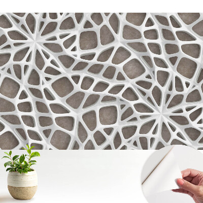 Luxusná tapeta Biele organické štruktúry na hnedom pozadí