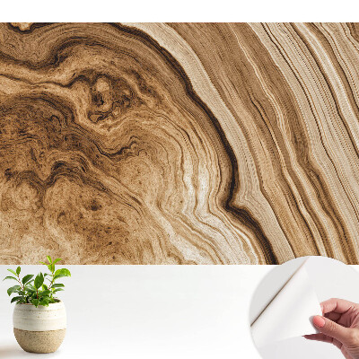 Tapeta do obývačky Organické drevené línie, zemité tóny, vyvážená atmosféra