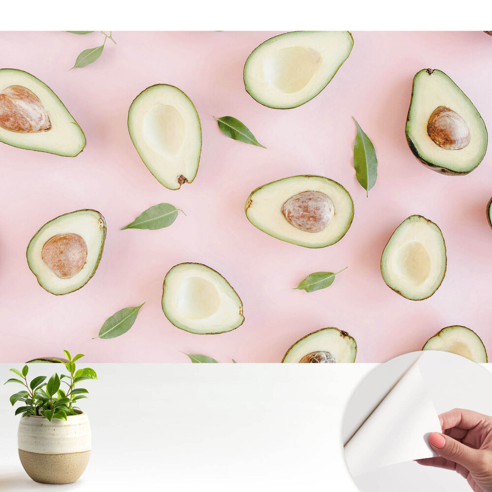Tapeta do obývačky Avokádo na ružovom pozadí