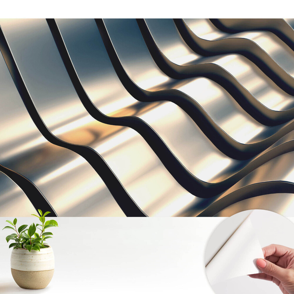 Tapety na stenu samolepiace Vlny kovu v modernom štýle