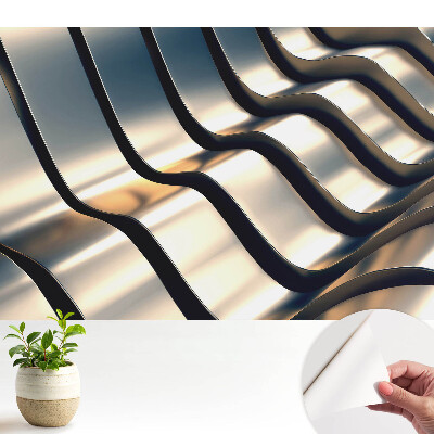 Tapeta na stenu samolepiaca s motívom vĺn kovu v modernom štýle