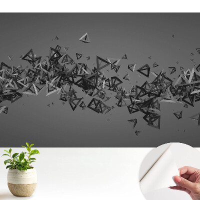 Tapeta do obývačky s 3D motívom trojuholníkov v chaotickom usporiadaní