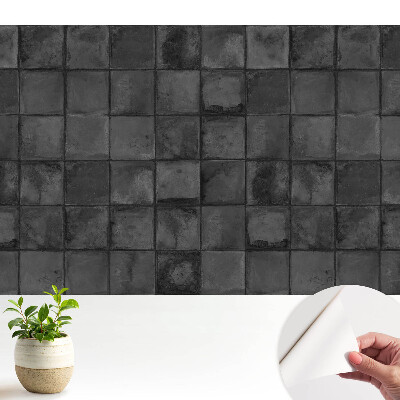 Tapety na stenu samolepiace Sivé obdĺžnikové dlaždice s geometrickým vzorom