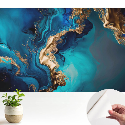 Tapety na stenu samolepiace Abstraktná kombinácia modrej a žltej