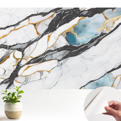 Tapeta do obývačky Mramor s čiernou a modrou